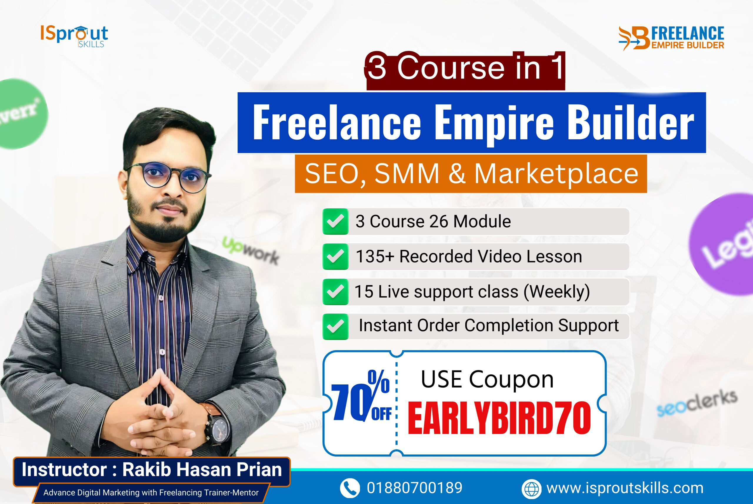 3 Course in 1 – Freelance Empire Builder | SEO, SMM & Marketplace